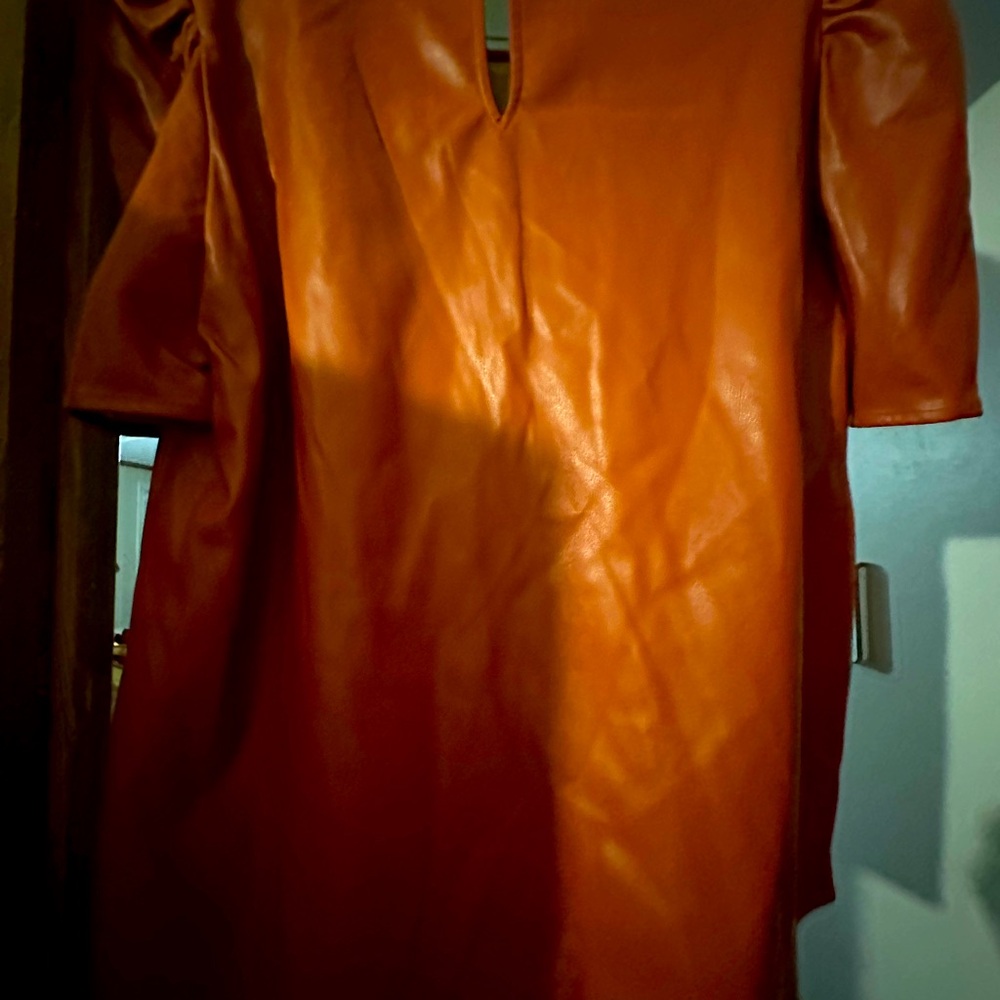 THML Ladies Flutter Sleeves Leather Top